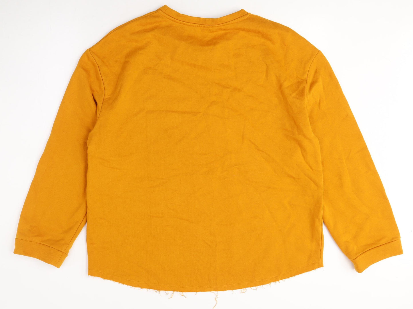 Zara Women's Orange Pullover Sweatshirt Size L