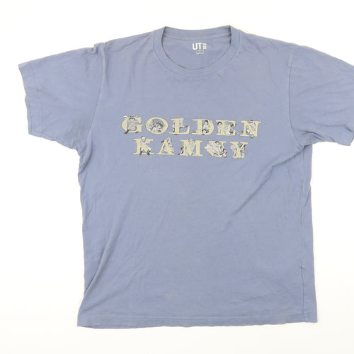 Uniqlo Mens Blue Cotton T-Shirt Size S Round Neck - Golden Kamuy