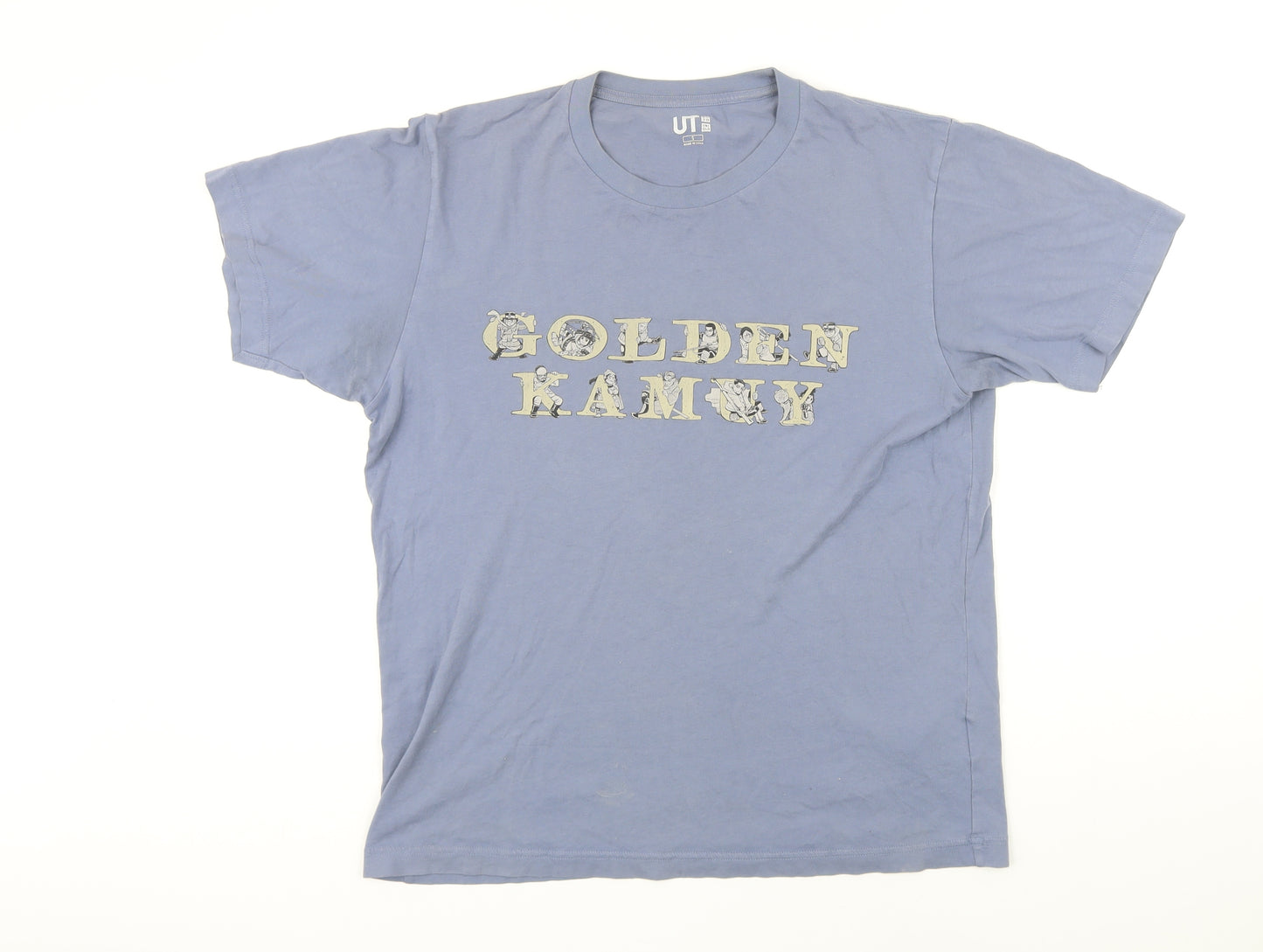 Uniqlo Mens Blue Cotton T-Shirt Size S Round Neck - Golden Kamuy