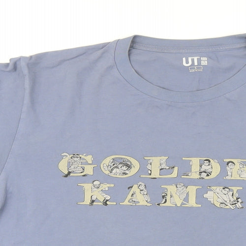 Uniqlo Mens Blue Cotton T-Shirt Size S Round Neck - Golden Kamuy