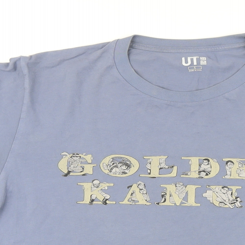 Uniqlo Mens Blue Cotton T-Shirt Size S Round Neck - Golden Kamuy