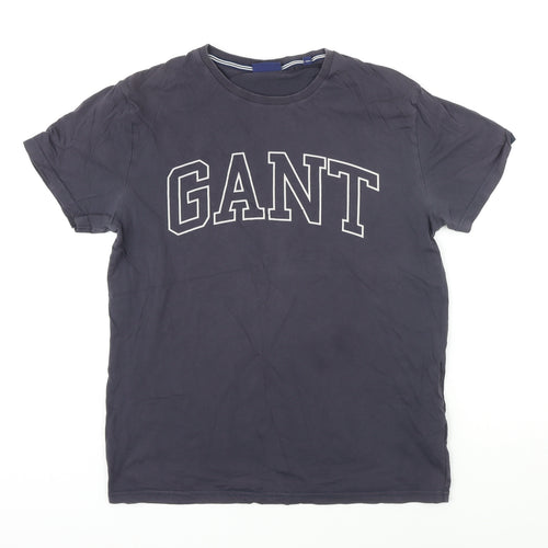 GANT Mens Blue Cotton T-Shirt Size M Round Neck - GANT