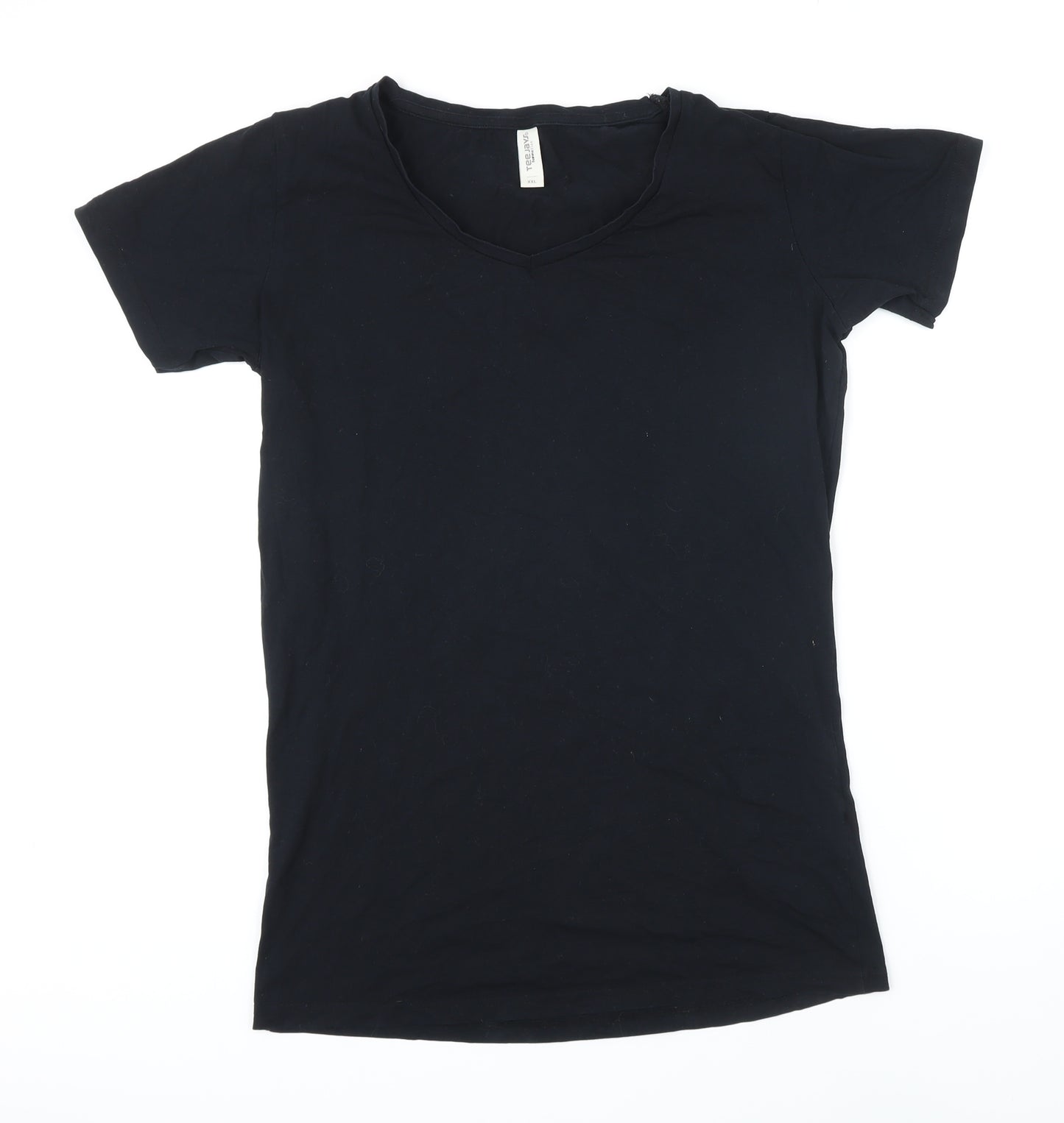 Teejays Womens Black Cotton Basic T-Shirt Size 2XL Sweetheart