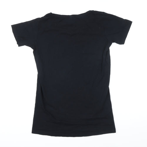 Teejays Womens Black Cotton Basic T-Shirt Size 2XL Sweetheart