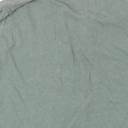 Fat Face Mens Green Cotton T-Shirt Size L Henley
