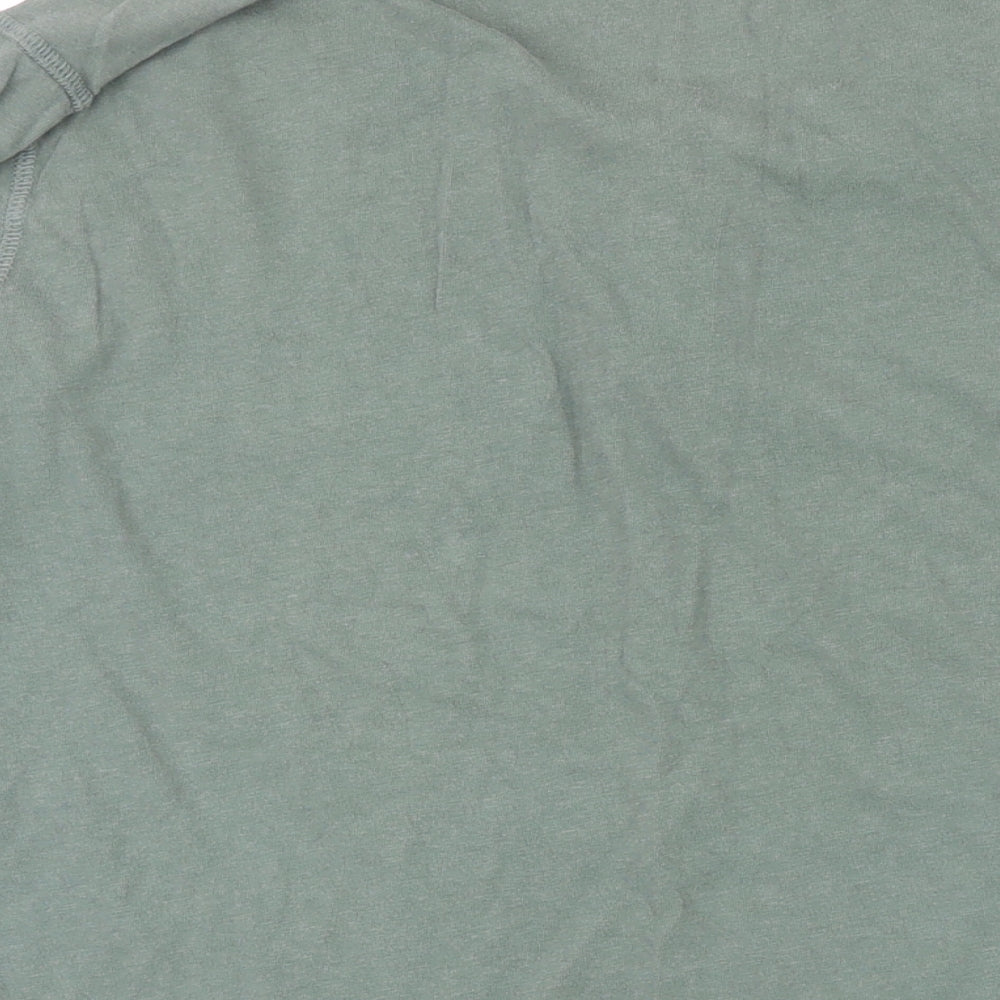 Fat Face Mens Green Cotton T-Shirt Size L Henley