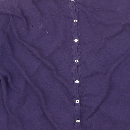 White Stuff Womens Purple 100% Cotton Tunic T-Shirt Size 14 Boat Neck