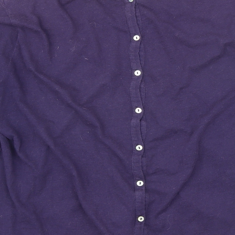 White Stuff Womens Purple 100% Cotton Tunic T-Shirt Size 14 Boat Neck