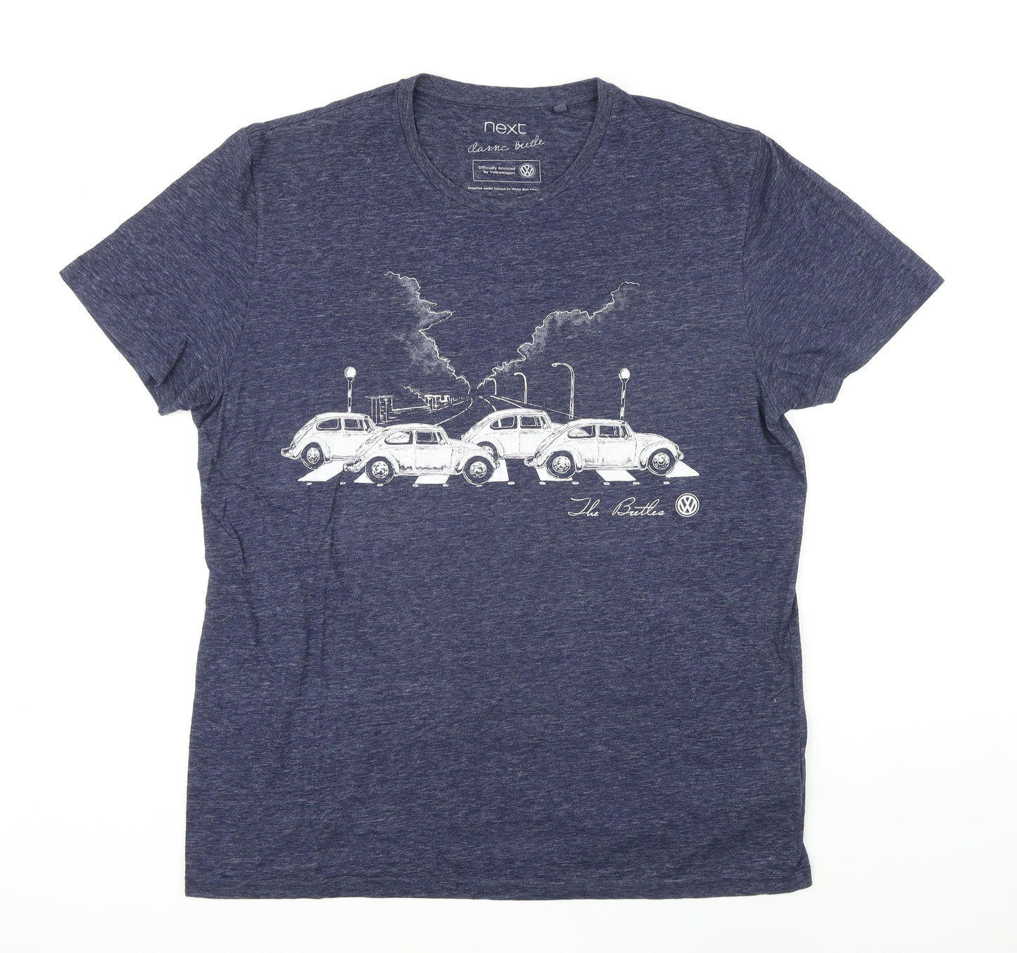 NEXT Mens Blue Cotton T-Shirt Size XL Round Neck