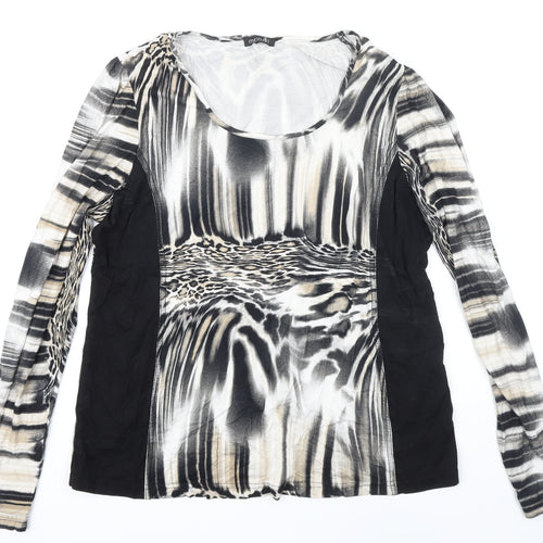 monari Womens Multicoloured Animal Print Trivinyl Tunic T-Shirt Size 20 Scoop Neck