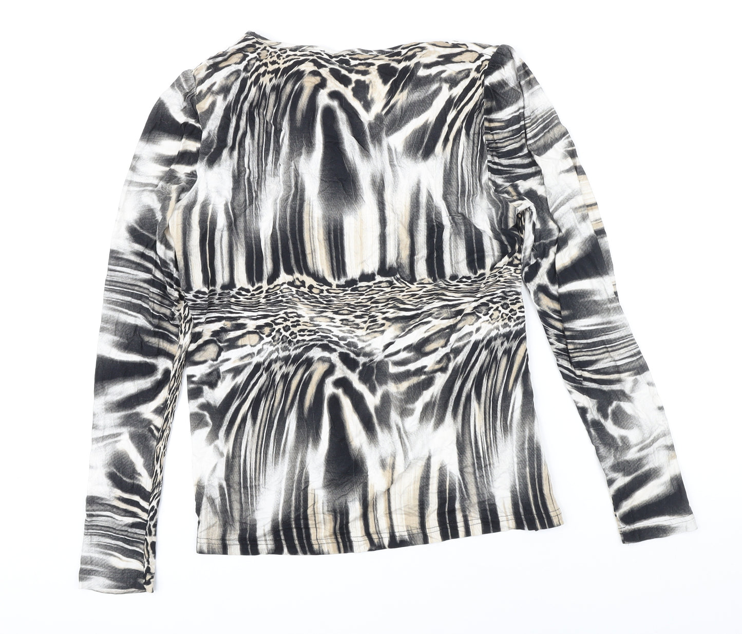 monari Womens Multicoloured Animal Print Trivinyl Tunic T-Shirt Size 20 Scoop Neck