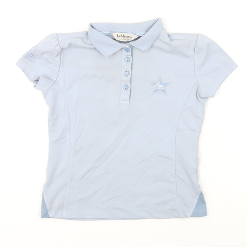 Le Mieux Boys Blue Cotton Basic Polo Size 7-8 Years Collared Button