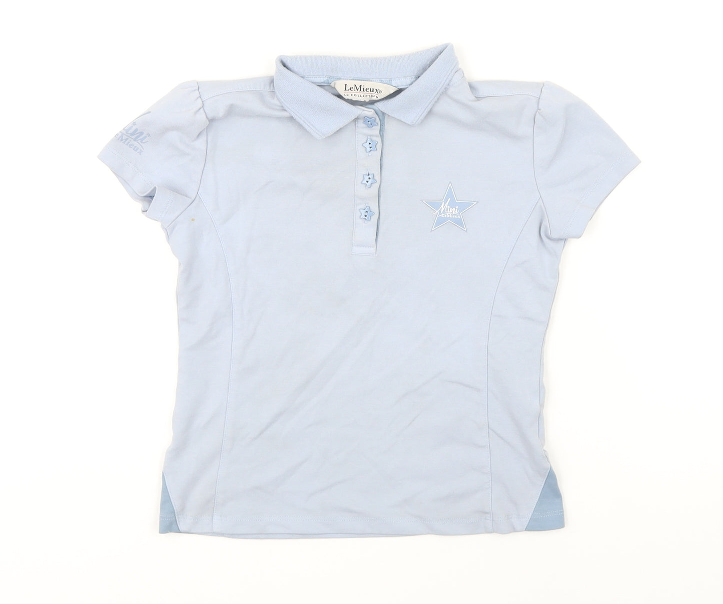 Le Mieux Boys Blue Cotton Basic Polo Size 7-8 Years Collared Button