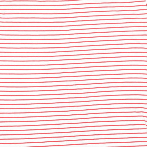 Regetta Womens Red Striped 100% Cotton Basic T-Shirt Size 14 Boat Neck