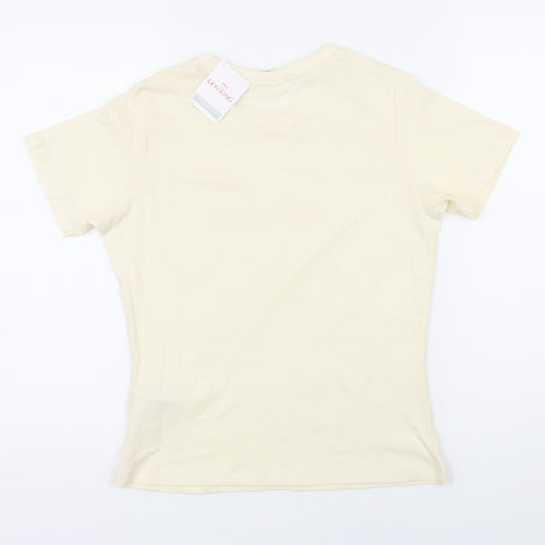 Disney Womens Ivory 100% Cotton Basic T-Shirt Size S Round Neck - Lion King