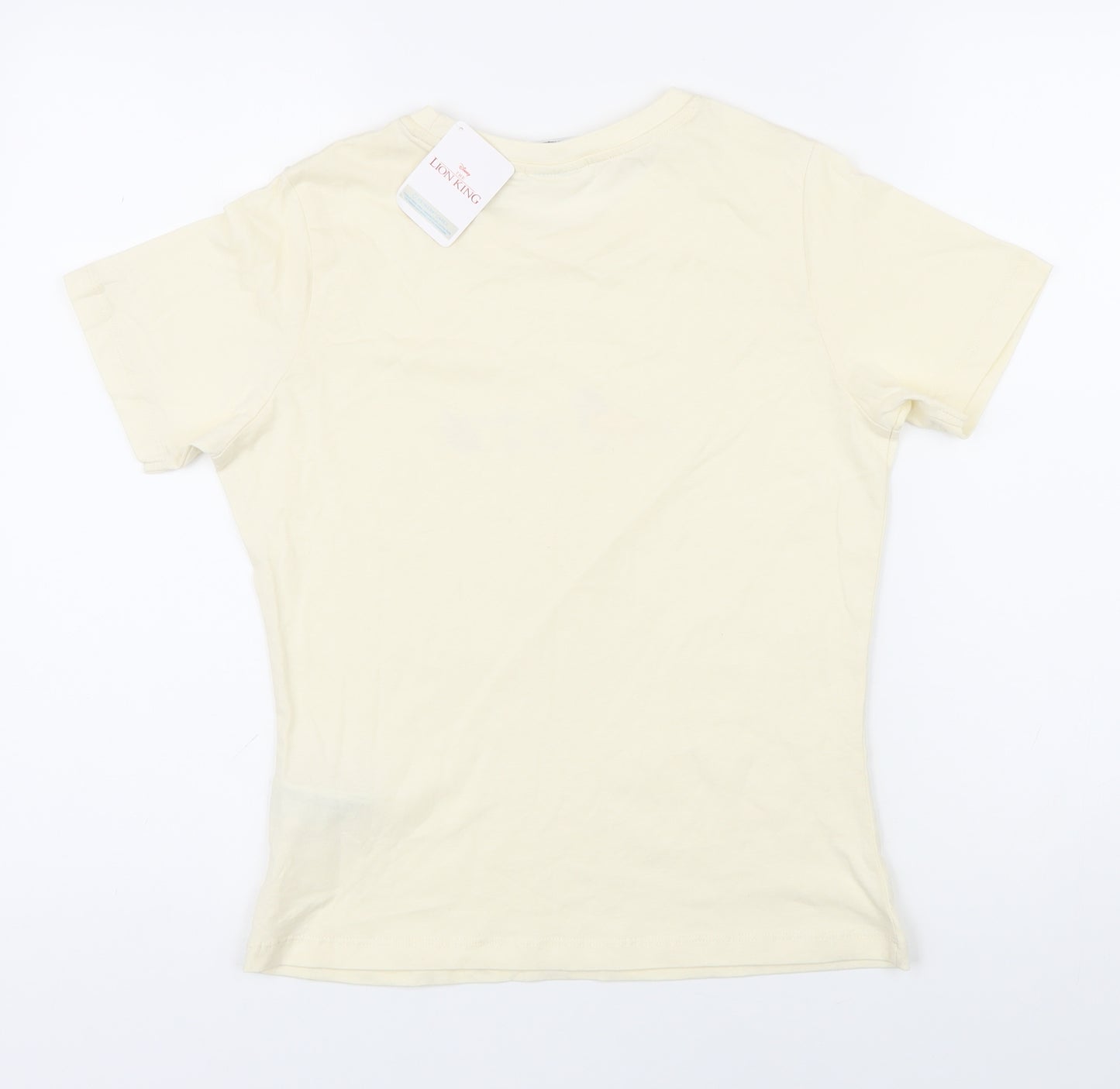 Disney Womens Ivory 100% Cotton Basic T-Shirt Size S Round Neck - Lion King