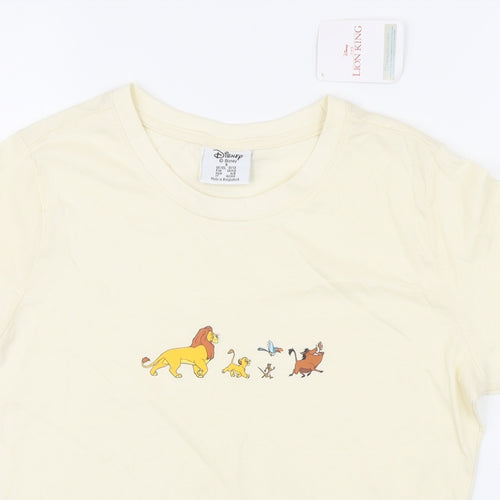 Disney Womens Ivory 100% Cotton Basic T-Shirt Size S Round Neck - Lion King