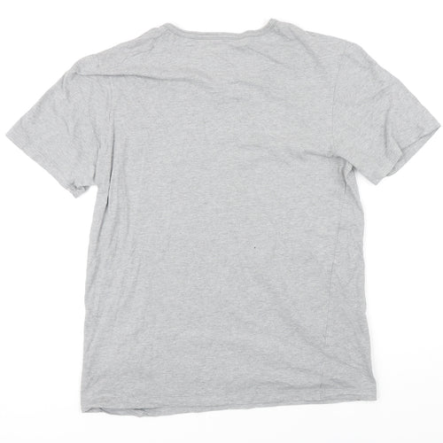 Boss Mens Grey Cotton Blend T-Shirt Size M Round Neck