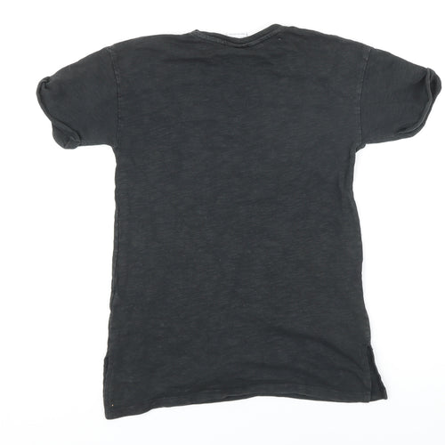 Zara Girls Black 100% Cotton Basic T-Shirt Size 6-7 Years Round Neck - Tinker Bell
