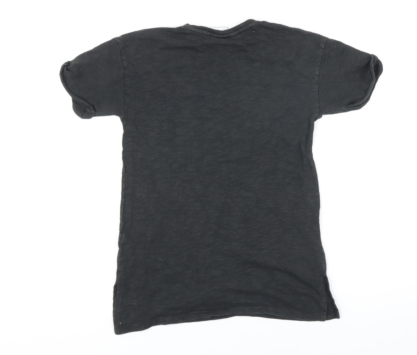 Zara Girls Black 100% Cotton Basic T-Shirt Size 6-7 Years Round Neck - Tinker Bell
