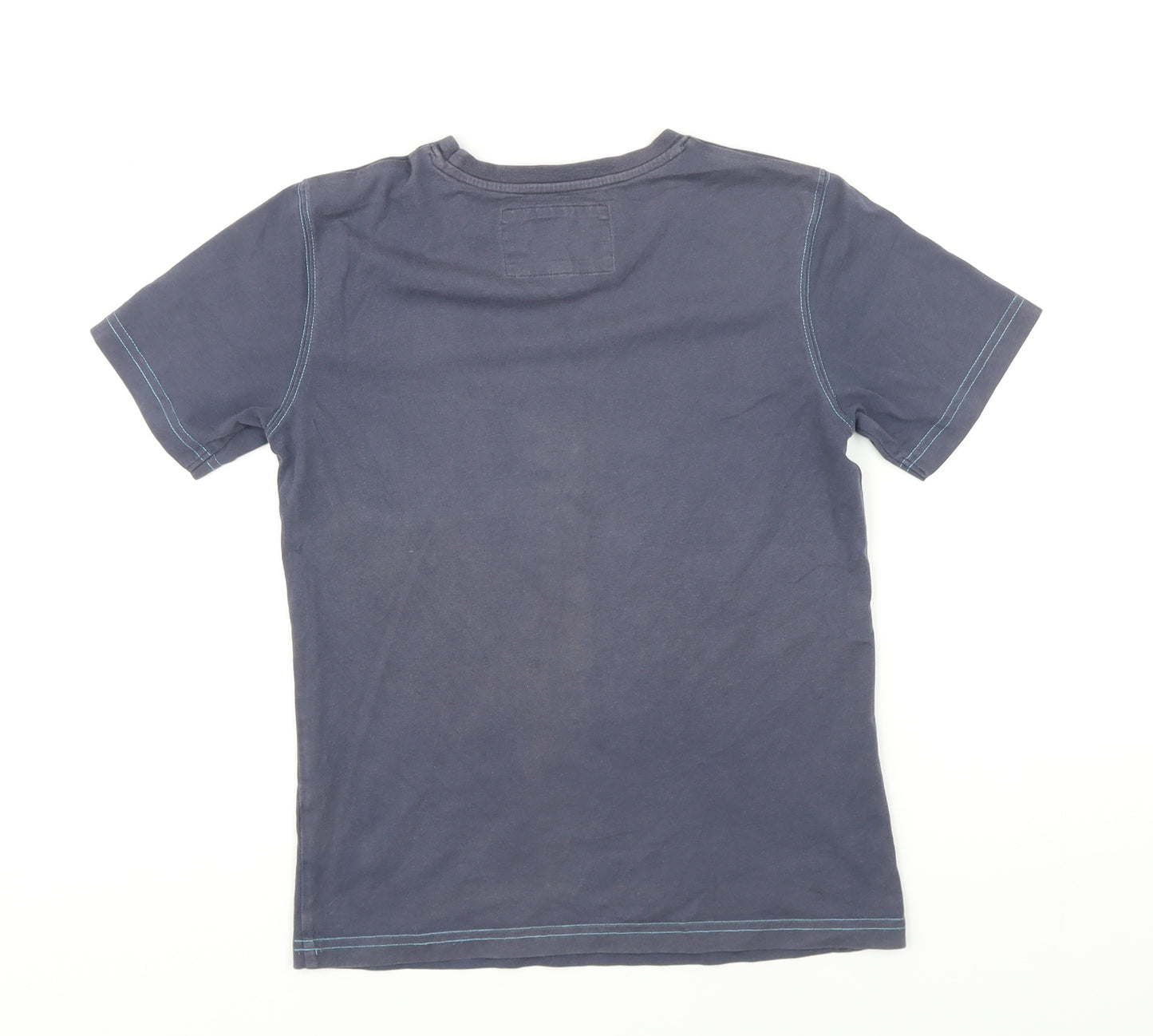 Rocha John Rocha Boys Blue Cotton Basic T-Shirt Size 9-10 Years Round Neck - Guitars