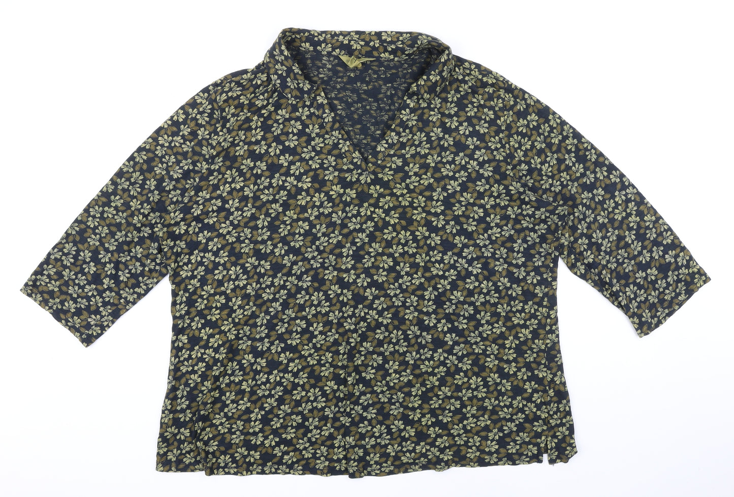 Seasalt Womens Multicoloured Floral 100% Cotton Tunic Blouse Size 20 Collared