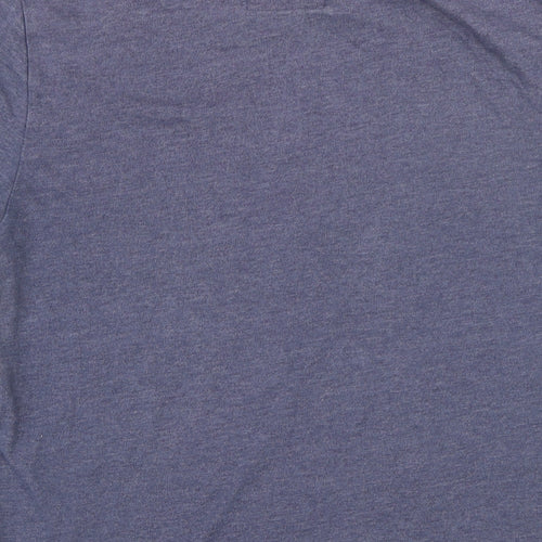 Superdry Mens Blue Cotton T-Shirt Size L Round Neck