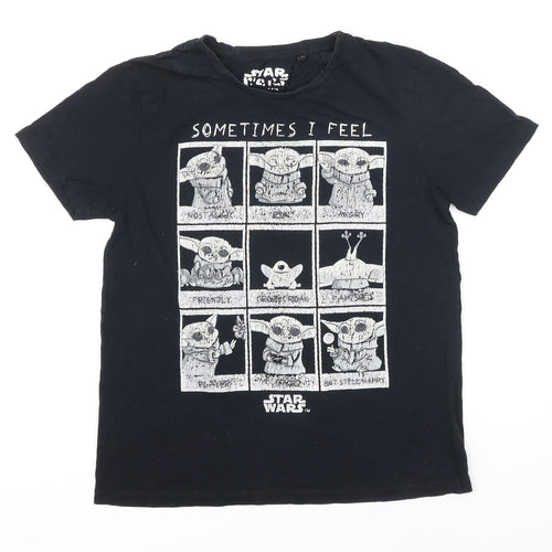 Star Wars Boys Black 100% Cotton Basic T-Shirt Size XL Round Neck - Star Wars