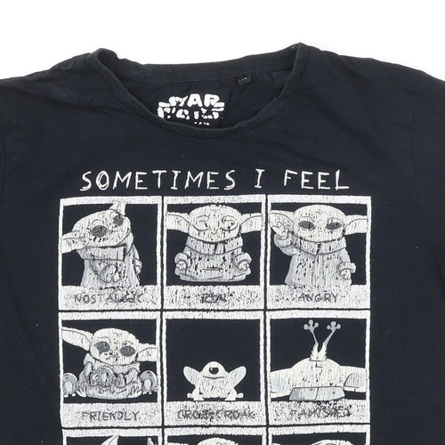 Star Wars Boys Black 100% Cotton Basic T-Shirt Size XL Round Neck - Star Wars