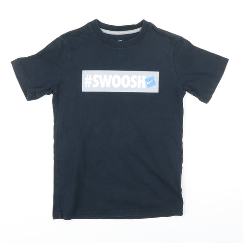 Nike Boys Blue 100% Cotton Basic T-Shirt Size S Round Neck