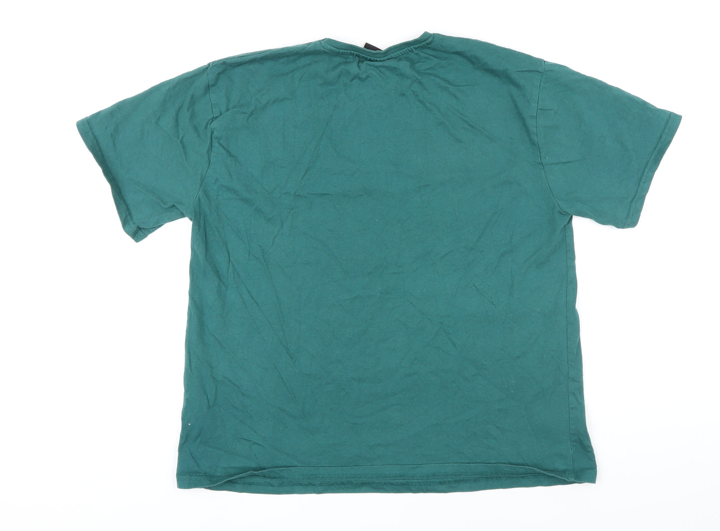 Friends Womens Green 100% Cotton Basic T-Shirt Size 12 Round Neck - Friends Christmas