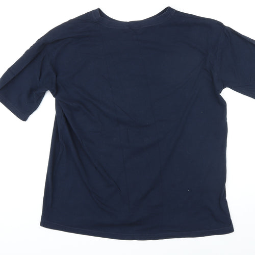 Angkor Mens Blue Cotton T-Shirt Size XL Round Neck - Cambodia