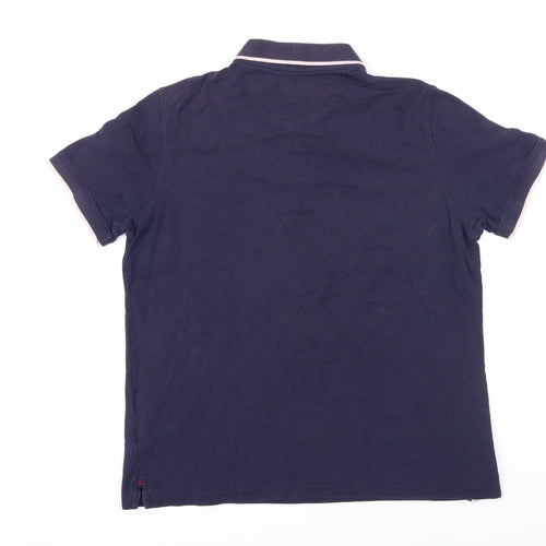Pierre Cardin Mens Blue 100% Cotton Polo Size XL Collared Button