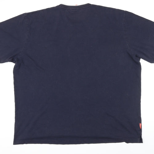 Slazenger Mens Blue Cotton T-Shirt Size 4XL Round Neck