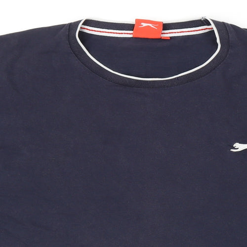 Slazenger Mens Blue Cotton T-Shirt Size 4XL Round Neck