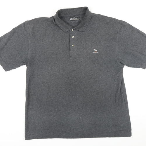 Greygoose Mens Grey Cotton Polo Size L Collared Button