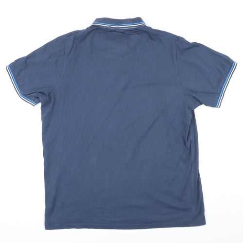 Smith & Jones Mens Blue Cotton Polo Size XL Collared Button