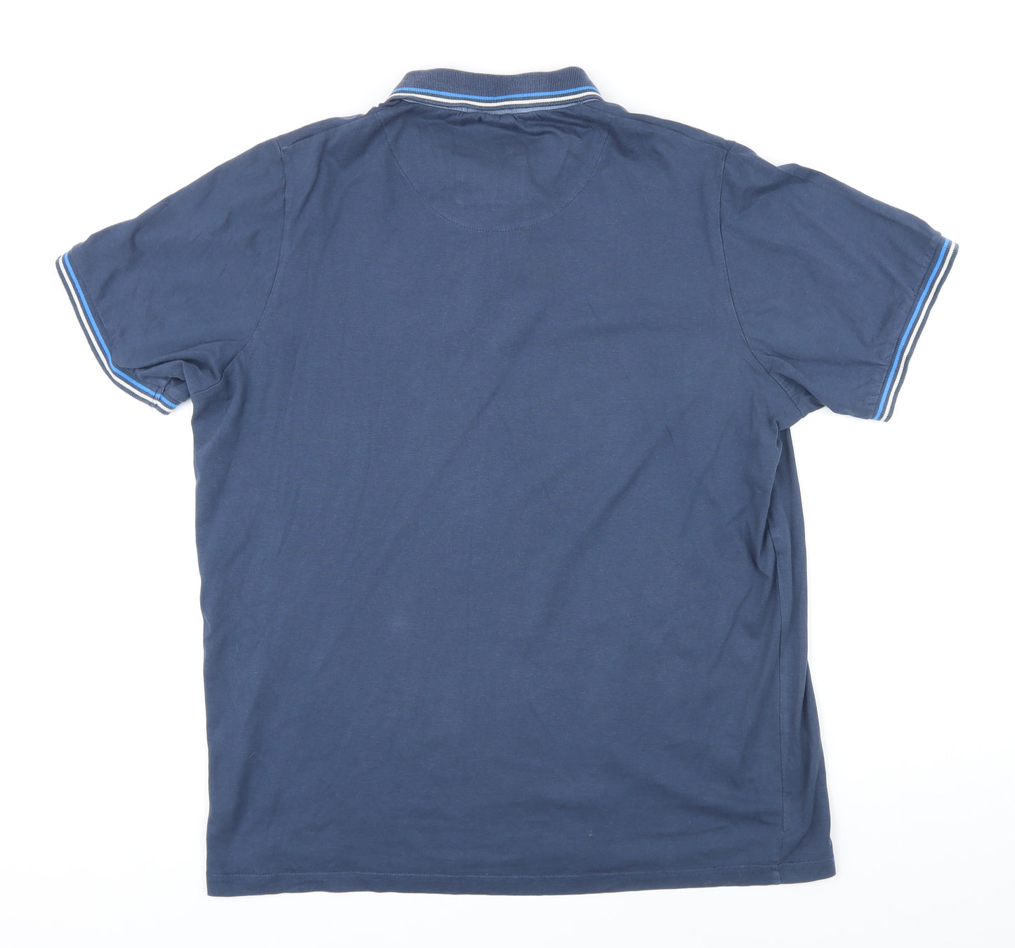 Smith & Jones Mens Blue Cotton Polo Size XL Collared Button