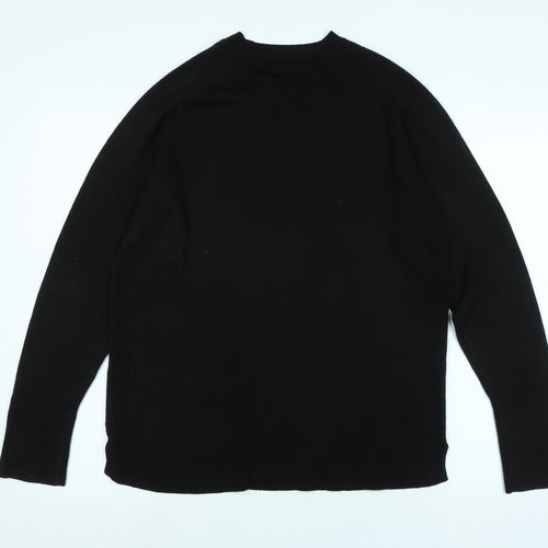 NEXT Womens Black Crew Neck Acrylic Pullover Jumper Size M