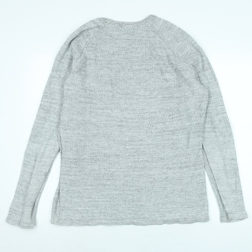 H&M Womens Grey Crew Neck Cotton Pullover Jumper Size L