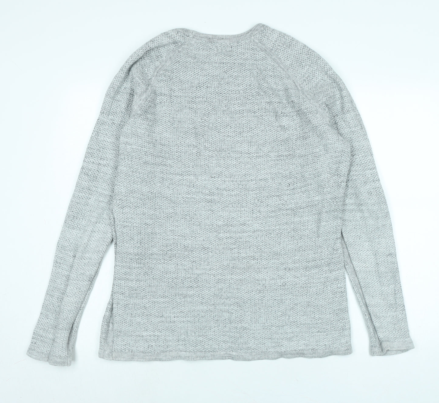 H&M Womens Grey Crew Neck Cotton Pullover Jumper Size L