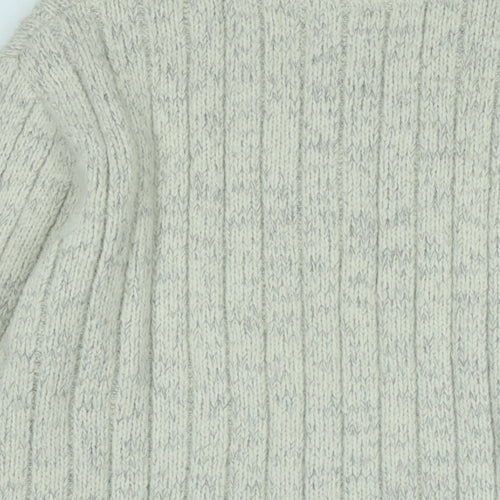 north coast Mens Beige Mock Neck Acrylic Pullover Jumper Size L Long Sleeve