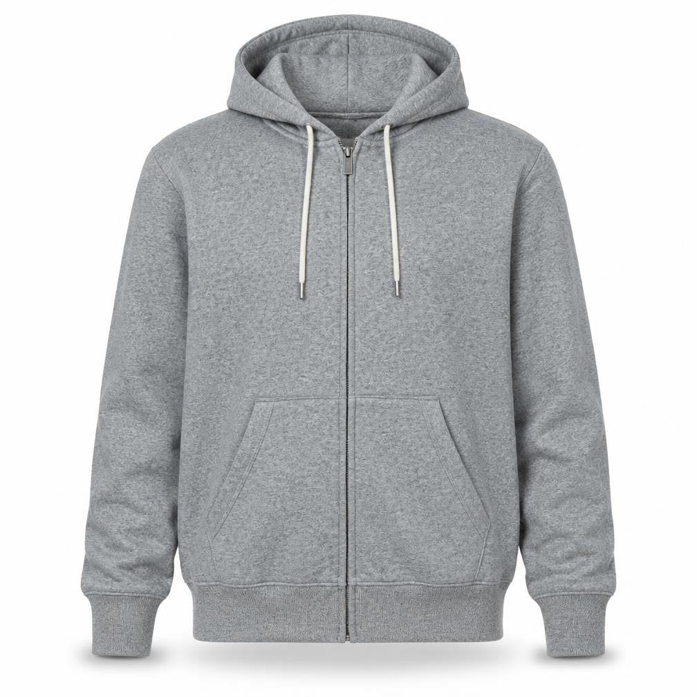 Front view of Marks & Spencer men’s grey jacket, size L, zip
