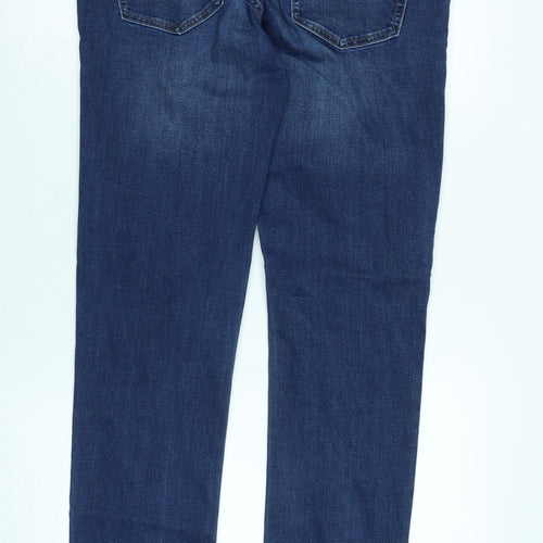 NEXT Mens Blue Cotton Blend Straight Jeans Size 32 in L32 in Regular Zip