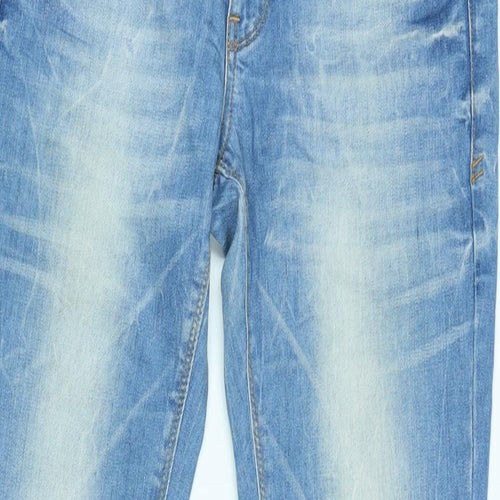 ASOS Womens Blue Cotton Blend Straight Jeans Size 10 L27 in Regular Zip