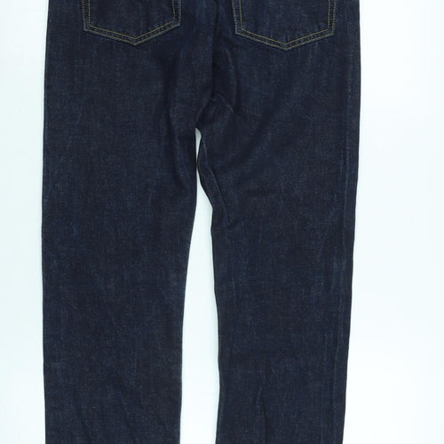 Gap Mens Blue Cotton Blend Straight Jeans Size 31 in L29 in Regular Zip