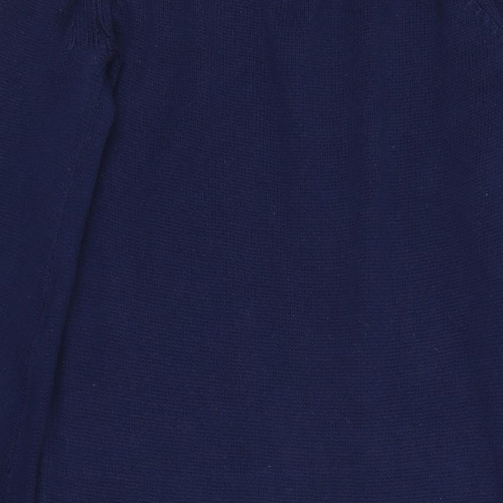 The White Company Womens Blue Cotton Jumper Dress Size 8 Crew Neck