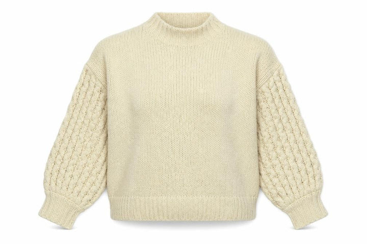 Forever 21 Womens Beige Mock Neck Acrylic Pullover Jumper Size M
