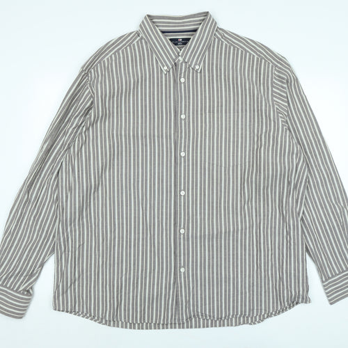 Blue Harbour Mens Brown Cotton Button-Up Size XL Collared Button
