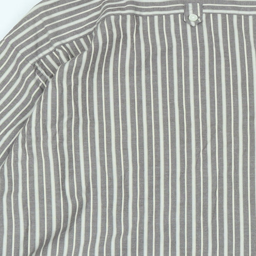 Blue Harbour Mens Brown Cotton Button-Up Size XL Collared Button